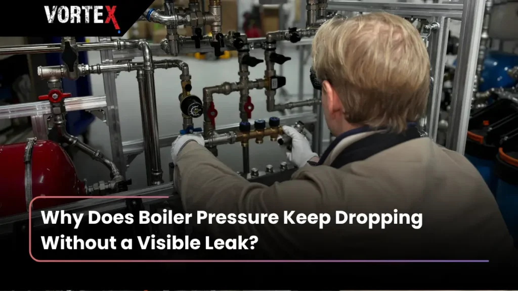 Boiler pressure gauge showing low pressure below one bar