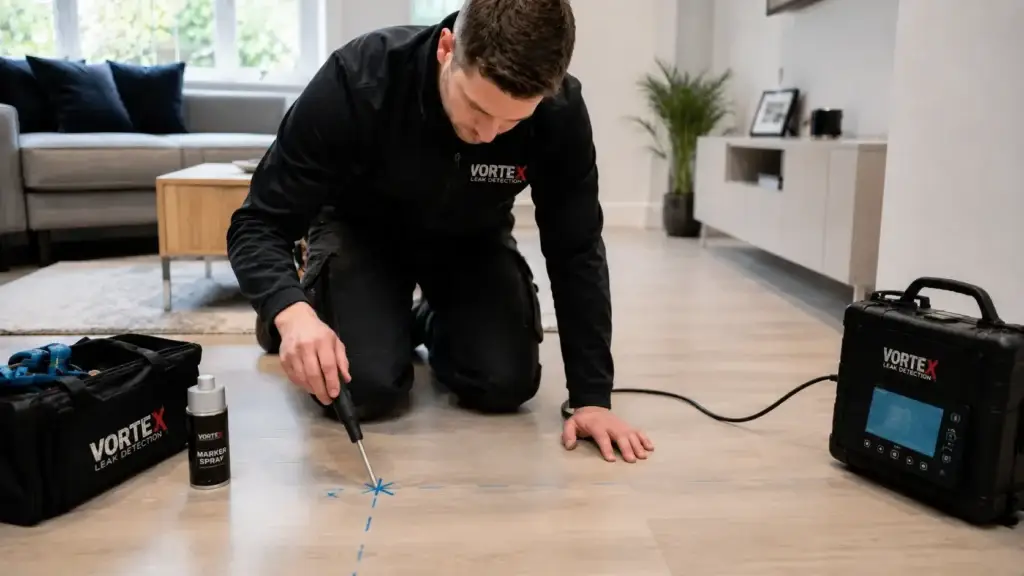 Accurate leak detection minimal damage UK Vortex Leak Detection