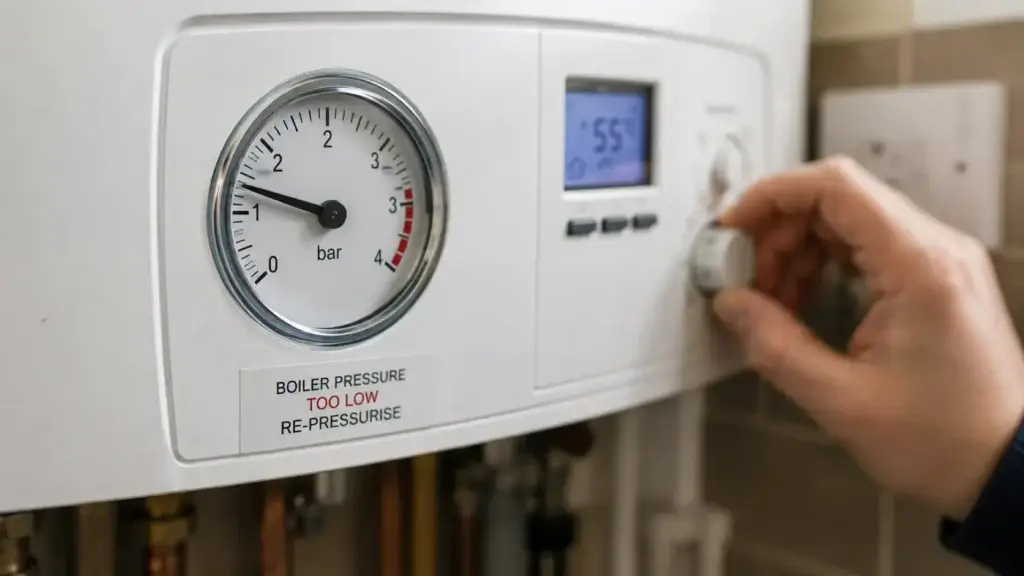 Boiler pressure dropping from underfloor heating leak