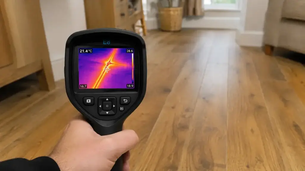 Hidden leak detection thermal imaging floor UK Vortex Leak Detection