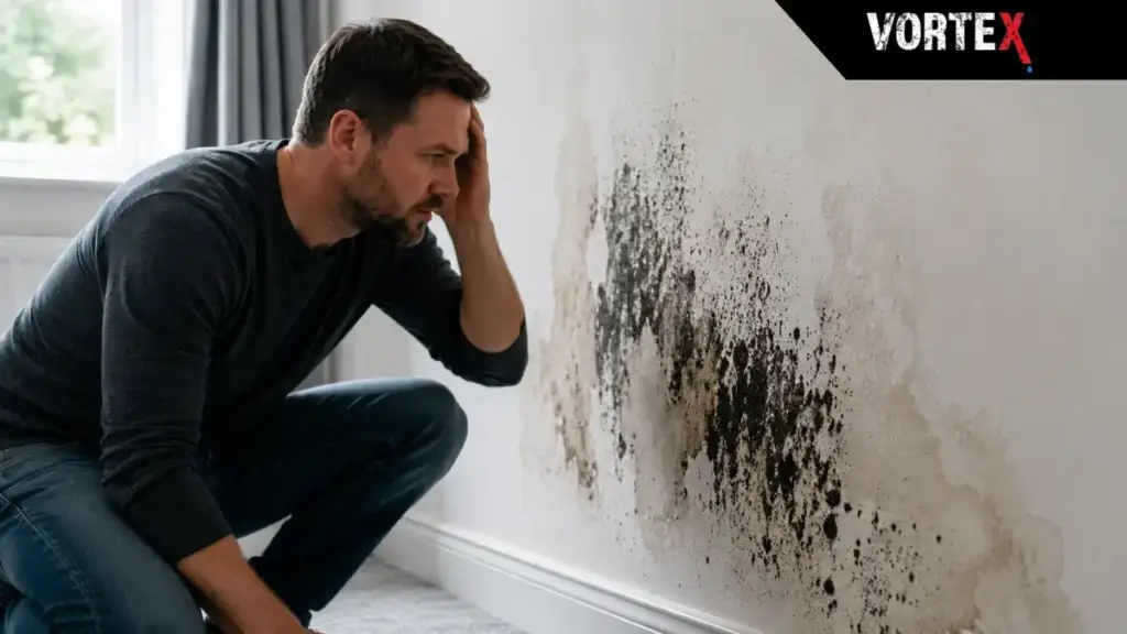 Mould on walls caused by hidden water leak | Vortex Leak Detection