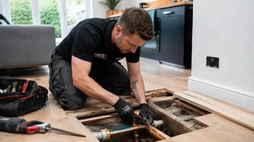 Pipe repair after leak detection UK Vortex Leak Detection