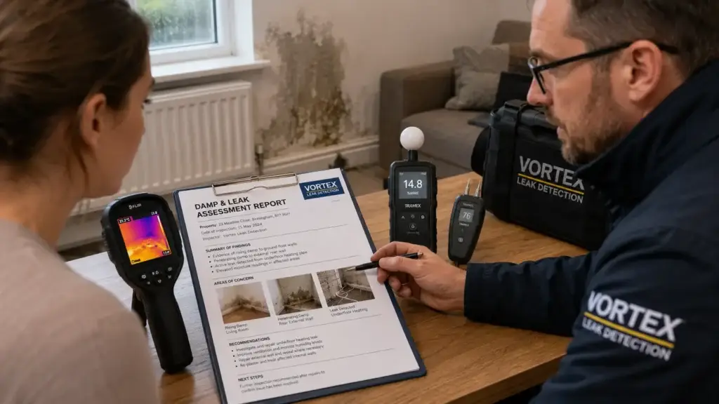 Specialist damp and leak report for rented property dispute