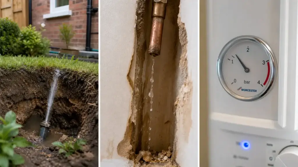 Mains vs plumbing vs heating leak comparison | Vortex Leak Detection