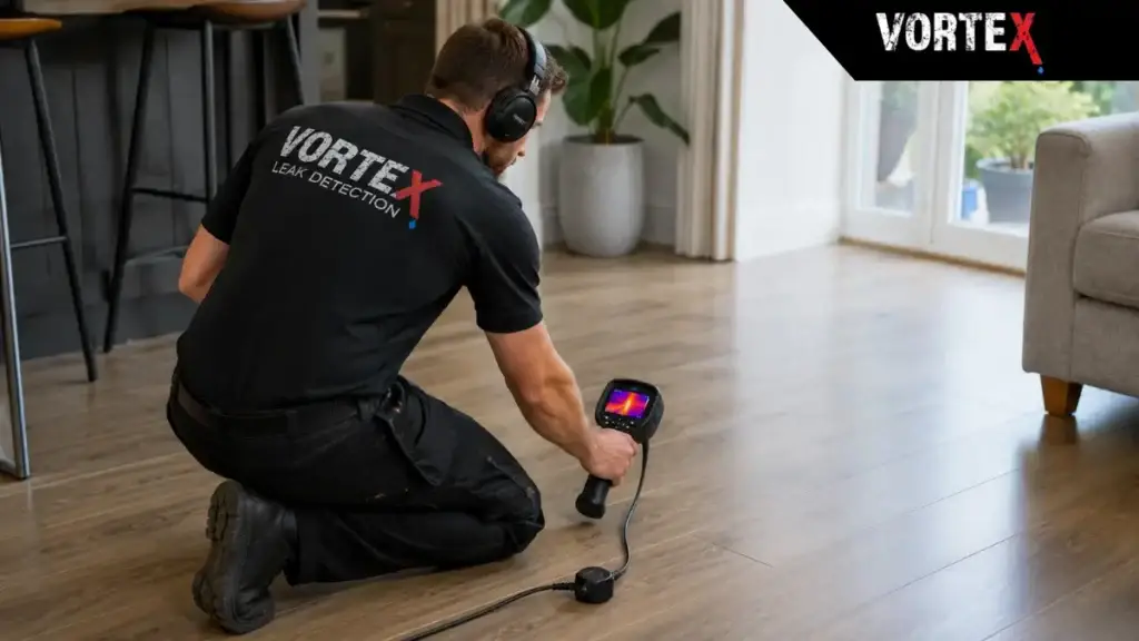 Underfloor leak detection thermal scan UK Vortex Leak Detection